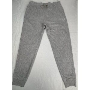 GymShark Crest Joggers Men's Size Large Sweatpants Gray Tapered Fit Drawstring